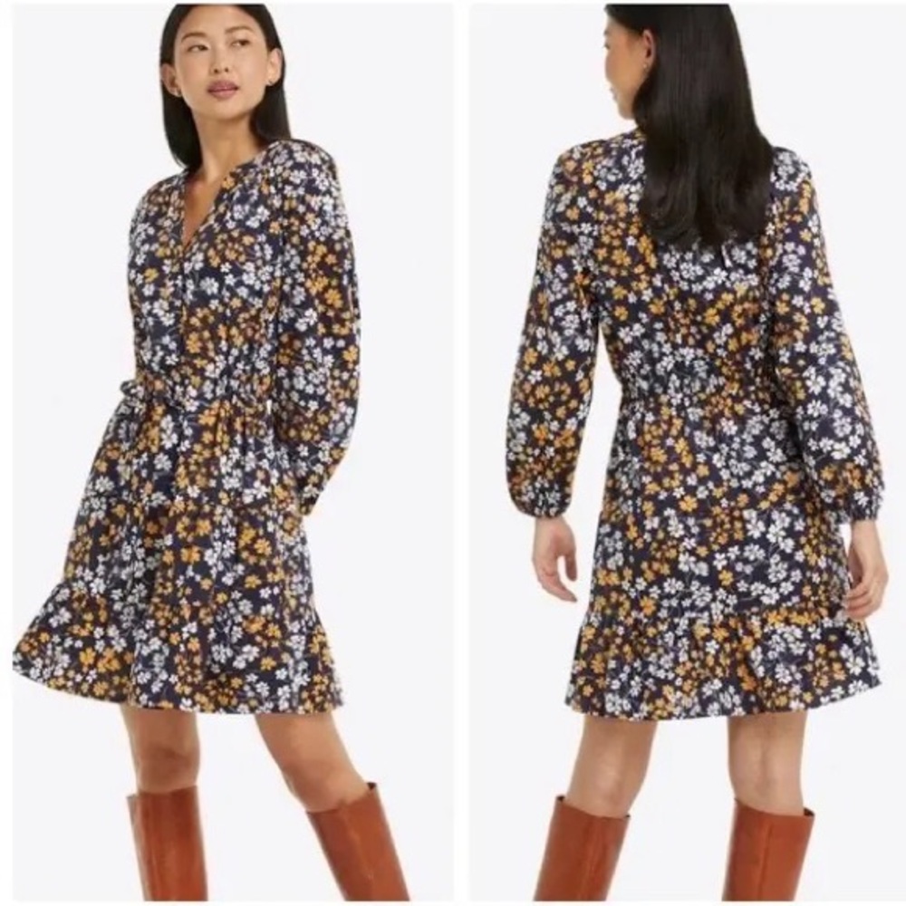 Draper James Navy Floral Dress